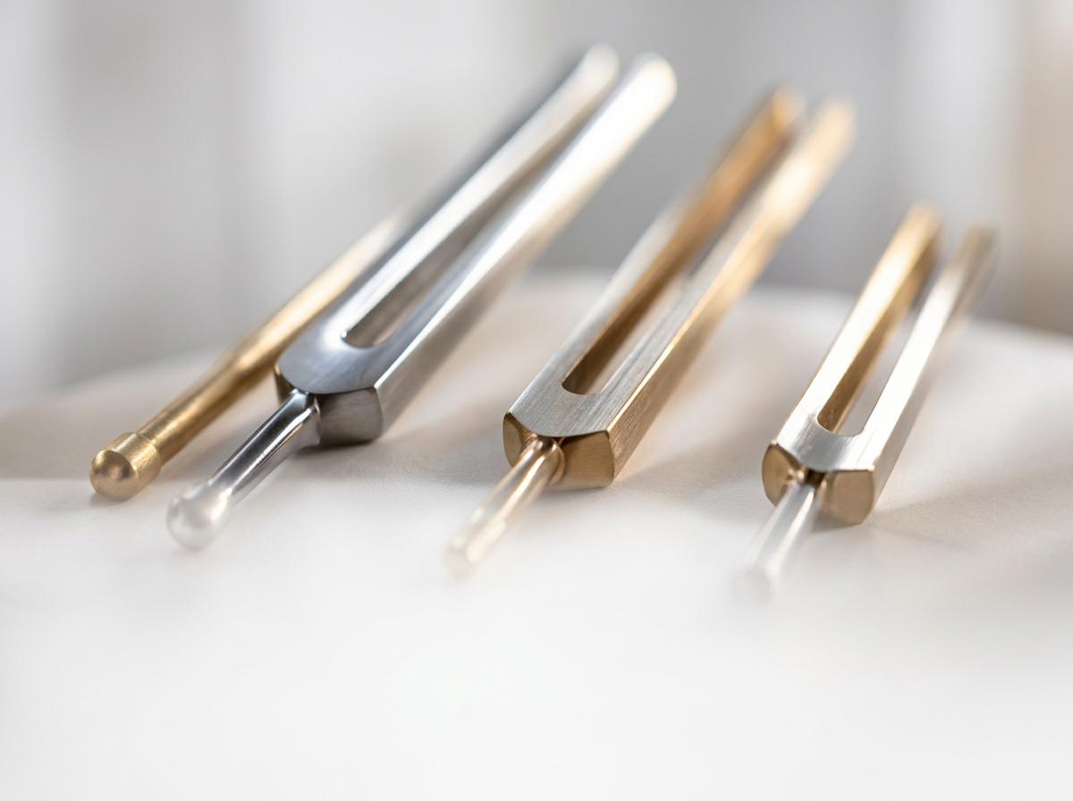 Tuning forks used for sound and vibration stimulation